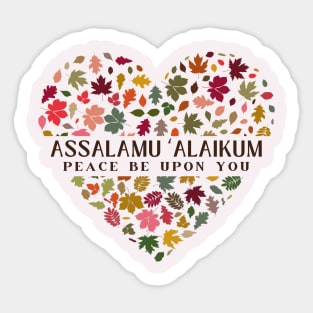 Assalamu 'alaikum Peace be Upon you Beautiful Floral Flower Heart Design Sticker